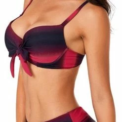 Merkloos Bikini 2-Delig Push-up - Rood Zwart - Maat XXL/2XL -Badmode Winkel 348x840 2