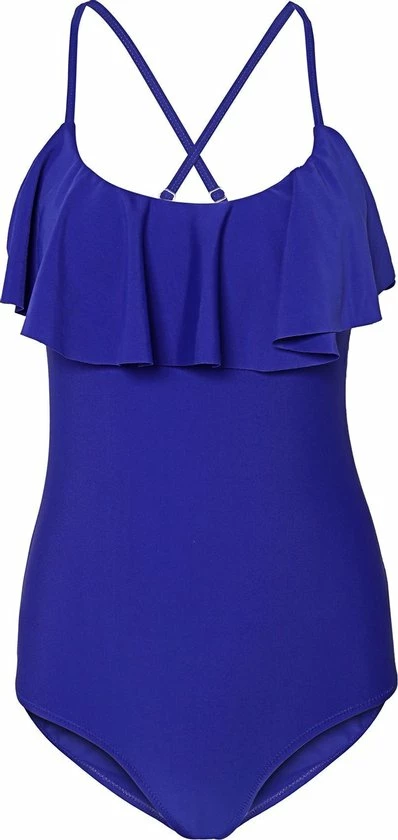 La V Badpak Dames Met Een Volante Voorkant - Violet Blauw - L (Valt Klein) 3 La V Badpak Dames Met Een Volante Voorkant - Violet Blauw - L (Valt Klein)