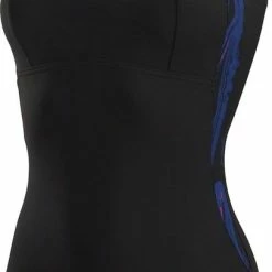Speedo - LunaLustre Printed Shaping One Piece - Zwart/Blauw - Maat 42