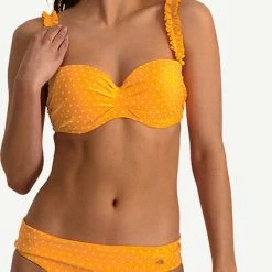 Beachlife Velvet Dot Multiway Bikinitop - Oranje - Gestipt -Badmode Winkel 426x840 1