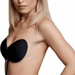 Bye Bra Round Lace-It Plak Beha, Zelfklevende Bh, Push-Up Bh, Plak BH Vetersluiting, Strapless En Backless Beha, Zwart, D -Badmode Winkel 447x840