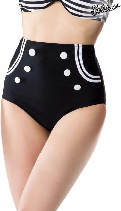 Belsira Bikinibroekje -S- Vintage Zwart/Wit 4 Belsira Bikinibroekje -S- Vintage Zwart/Wit - Afbeelding 2