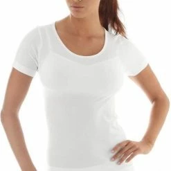 Brubeck Comfort | Dames Ondergoed Ondershirt Naadloos Met Merino Wol - T-Shirt - Korte Mouw - Roomwit - M