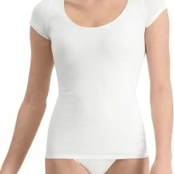 Noshirt Women Lite Vrouwen Ondershirts Korte Mouw Ronde Hals Wit - Maat L