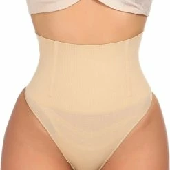Merkloos Corrigerend String - 2 PACK - Correctie String Body - Corrigerend Ondergoed - Shapewear - Beige- -Badmode Winkel 532x840