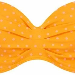 Beachlife Velvet Dot Multiway Bikinitop - Oranje - Gestipt -Badmode Winkel 550x259