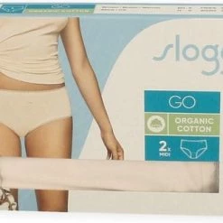 Sloggi Dames Basic Midi GO Organische Slip 2-pack - Creme - M -Badmode Winkel 550x326