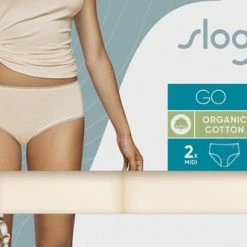 Sloggi Dames Basic Midi GO Organische Slip 2-pack - Creme - M -Badmode Winkel 550x332