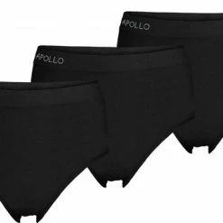 Apollo 3pk Naadloos Ondergoed Dames - Corrigerend Ondergoed Dames - Hight Waist Slips - Zwart - M - Dames Ondergoed