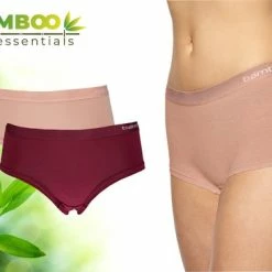 Bamboo Essentials - Ondergoed Dames - Hipster - Bamboe - 2 Stuks - Multi - M - Lingerie - Boxershort Dames - Onderbroeken Dames - Dames Slips - Dames Ondergoed