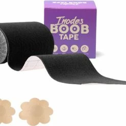 Inodes Boob Tape 5 Meter (7,5 Cm Breed) - Zwart - Plak BH - Strapless BH + Inclusief Tepelcovers