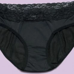 Merkloos Cheeky Wipes Menstruatie Ondergoed Feeling Pretty Maat 38-40 - Zwart