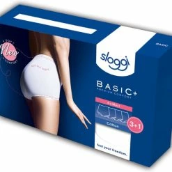 Sloggi Basic+ Dames Maxi Slip - 4-pack - Lichtgrijs - Maat 40 -Badmode Winkel 550x478 1