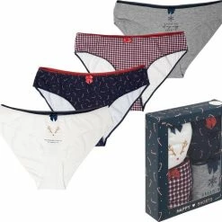 Happy Shorts Dames Kerst Slips Onderbroeken 4-Pack - Maat L -Badmode Winkel 550x519 2