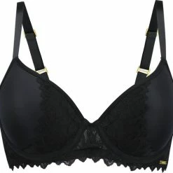 SAPPH - Flora Voorgevormde T-shirt BH Zwart - Maat 85F - Zwart - Met Beugel - Dames -Badmode Winkel 550x523 1