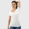 Anti Zweet Shirt - Fibershirts® - Ingenaaide Okselpads - Ondershirt - Wit - Ronde Hals - Dames - Maat S -Badmode Winkel 550x550 252