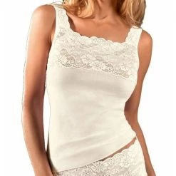 Nina Von C Dames Hemd Kant Biologisch Katoen - 44 - Wit -Badmode Winkel 550x550 408