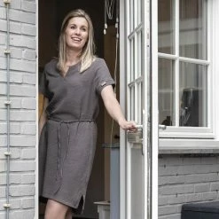 Knit Factory Indy Dames Jurk - Tuniek - Stone Green - L - 100% Biologisch Katoen -Badmode Winkel 550x550 434