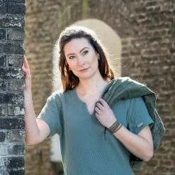 Knit Factory Indy Dames Jurk - Tuniek - Stone Green - L - 100% Biologisch Katoen -Badmode Winkel 550x550 436