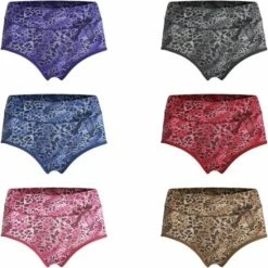 Merkloos Dames Slips 6 Pack Met Panterprint XL