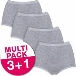 Sloggi Basic+ Dames Maxi Slip - 4-pack - Lichtgrijs - Maat 50 -Badmode Winkel 550x555 1