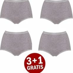 Sloggi Basic+ Dames Maxi Slip - 4-pack - Lichtgrijs - Maat 40 -Badmode Winkel 550x573 2