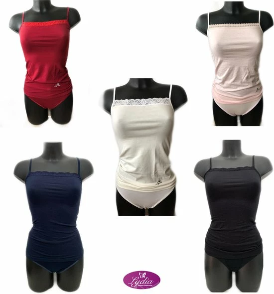 Merkloos Lydia Dames Spaghetti Hemdje Met Kant Creme Maat S 7 Merkloos Lydia Dames Spaghetti Hemdje Met Kant Creme Maat S - Afbeelding 5