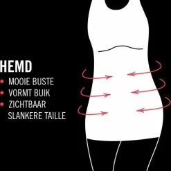 RJ Bodywear Shapewear - Correctie Dames Singlet Hemd - RJ Pure Color - Zwart - Maat XXL -Badmode Winkel 550x591