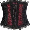 Sinister Underbust Korset -XL- K070 Zwart/Bordeaux Rood