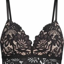 Hunkemöller Dames Lingerie Voorgevormde Longline Bh Zonder Beugel Shiloh - Zwart - Maat C80
