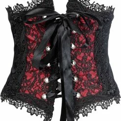 Sinister Underbust Korset -XL- K070 Zwart/Bordeaux Rood -Badmode Winkel 550x649