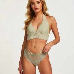 Hunkemöller Dames Lingerie Voorgevormde Halter Bralette Rose - Groen - Maat M -Badmode Winkel 550x658 2