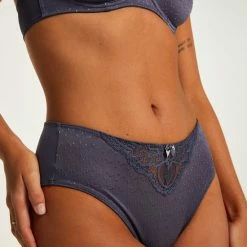 Hunkemöller Dames Lingerie Hoge Slip Sophie - Blauw - Maat XL