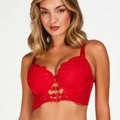 Hunkemöller Dames Lingerie Voorgevormde Longline Beugel Bh Oceana - Rood - Maat F75 -Badmode Winkel 550x660