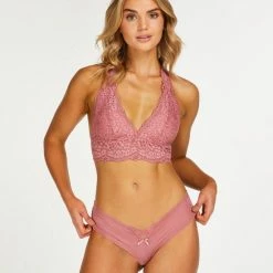 Hunkemöller Dames Lingerie Voorgevormde Halter Bralette Rose - Roze - Maat S -Badmode Winkel 550x660 337