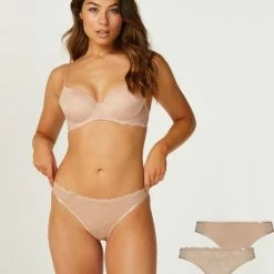 Hunkemöller Lingerie Dames 2-pack Strings Angie - Beige - Maat L -Badmode Winkel 550x679 3