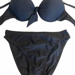 Merkloos Lingerie - Dames Badmode - Voorgevormde Beugel Bikinitop Set - Fashion Sport Bikini's - Push-up Badmode & Strandkleding - Badmode Set - Zwart- Maat 38