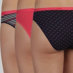 Dim Les Pockets Slips - Onderbroeken - Stretch Katoen - Dames - 3 Stuks - Maat 42/44 - Blauw/Roze -Badmode Winkel 550x710 1