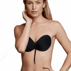 Bye Bra Round Lace-It Plak Beha, Zelfklevende Bh, Push-Up Bh, Plak BH Vetersluiting, Strapless En Backless Beha, Zwart, D -Badmode Winkel 550x764 1