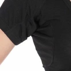 ConfidenceForAll® Dames Premium Anti Zweet Shirt Met Ingenaaide Okselpads - Zijdezacht Modal En Verkoelend Katoen - Maat XL Zwart -Badmode Winkel 550x776