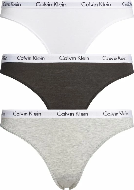 Calvin Klein Dames Slips (3-pack) - Zwart, Wit, Grijs - Maat L 3 Calvin Klein Dames Slips (3-pack) - Zwart, Wit, Grijs - Maat L