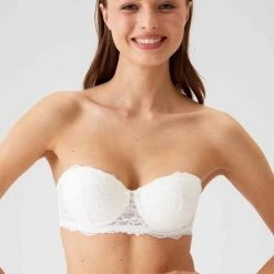 Viuma Milano Viuma Vrouw Ecru 620361 Kanten Beha Strapless Push Up Bh Dagelijks Comfort Hoogwaardig Kwaliteit