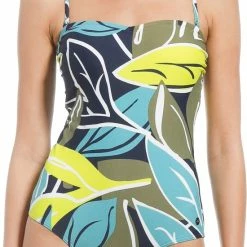 Pastunette Beach - Floral Leaves - Badpak - Blauw/Groen - Maat 46 -Badmode Winkel 550x817