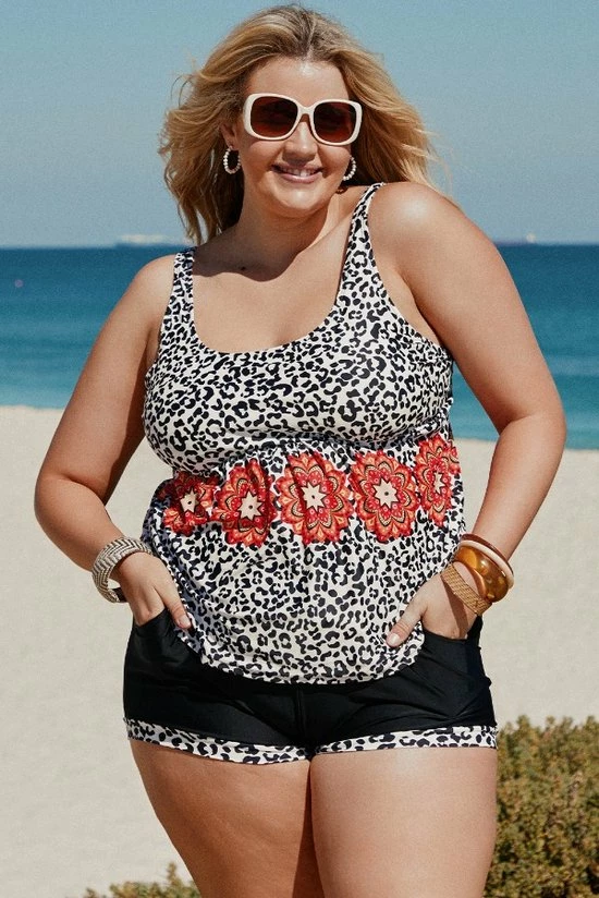 Merkloos Tankini 2-Delig Dames - Luipaard - Maat 3XL/4XL 6 Merkloos Tankini 2-Delig Dames - Luipaard - Maat 3XL/4XL - Afbeelding 4