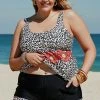 Merkloos Tankini 2-Delig Dames - Luipaard - Maat 3XL/4XL