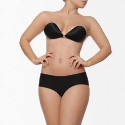 Bye Bra Naadloze Gewatteerde Slip, Lage Taille, Butt Lift, Butt Lifter Ondergoed, Zwart, M -Badmode Winkel 550x825 101