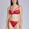 Purple-Daisy Scarlet Bh En Brief 2 Delige Lingerie Set | Lingerie Sexy Setje – Black Friday SALE - ROOD - Maat 75C