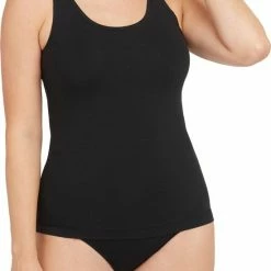 SPANX Cotton Comfort - Tank Top Dames Onderhemd - Maat XL - Kleur Zwart -Badmode Winkel 550x834