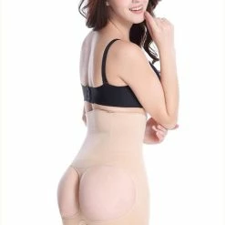 Merkloos Shapewear Dames,Billen&Buik Body Shapewear Voor Buik, Heupen En Rug 100% Katoen,Korset,Ondergoed,Body Shapewear,Perfecte Kwaliteit,Maat M/L,Huid Color